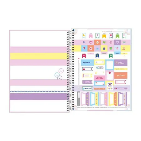Caderno espiral capa dura universitário 16x1 256 folhas Happy - Tilibra