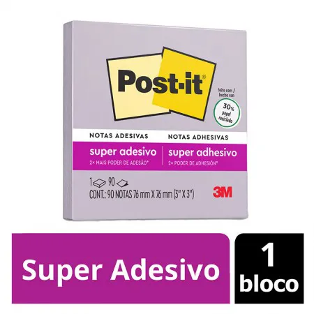 Bloco de notas super adesivas Post-it Orquídea 76x76mm 90 folhas - 3M