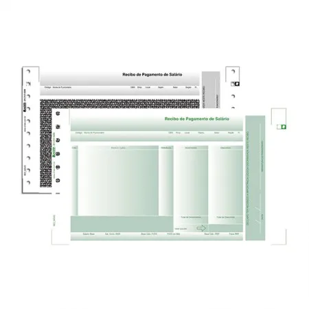 Recibo de pagamento autocopiativo LAB 2 preto e verde com 3000 jogos - 1758-6 - Chies