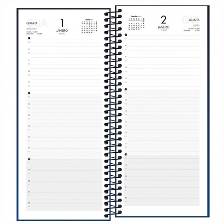Agenda executiva espiral diária comercial Ideale 275x119mm 2026 - Tilibra