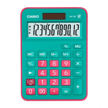 Calculadora de mesa 12 dígitos MX-12B-GNRD Verde - Casio