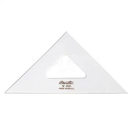 Esquadro acrílico 21cm x 45 graus sem escala 2521 - Trident