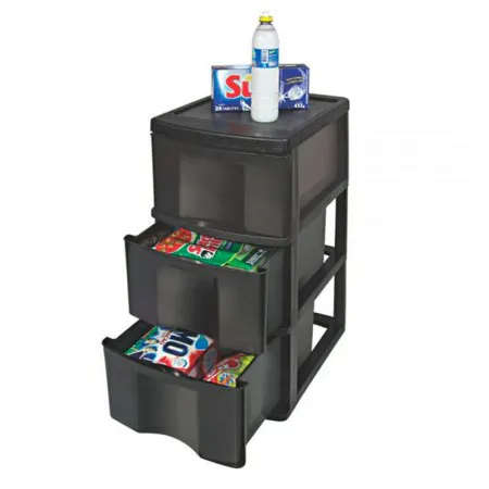 Gaveteiro plástico de chão 3 gavetas GV-14 São Bernardo