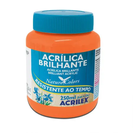 Tinta acrílica brilhante Laranja 250ml - 517 - Acrilex