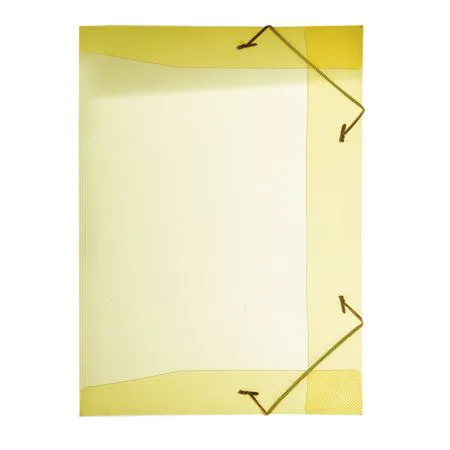 Pasta com aba elástico 1/2 ofício - Line - transparente amarela - 0252.A - Dello