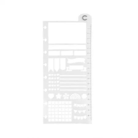 Régua Stencil 19cm CIRE0002 - Caderno Inteligente