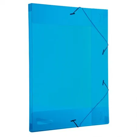 Pasta com aba elástico ofício lombo 20mm - Line - transparente azul - 0255.C - Dello