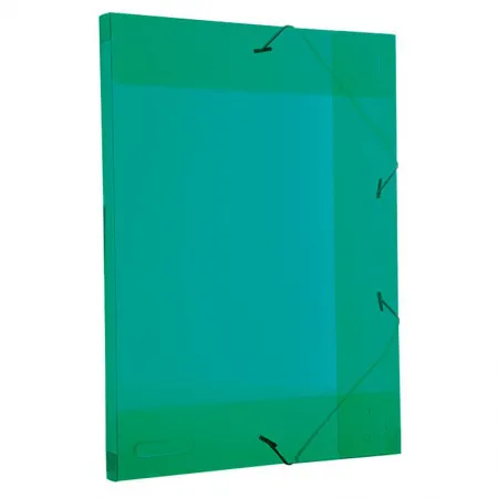 Pasta com aba elástico ofício lombo 20mm - Line - transparente verde - 0255.T - Dello