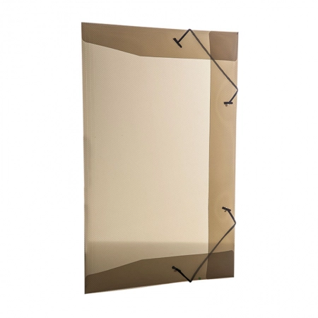 Pasta com aba elástico ofício - Line - transparente fumê - 0254.I - Dello