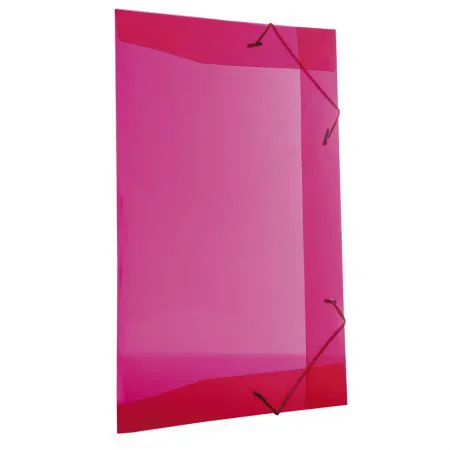 Pasta com aba elástico ofício - Line - transparente vermelha - 0254.U - Dello