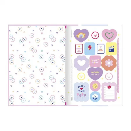 Caderno brochura capa dura 1/4 80 folhas Happy - Tilibra