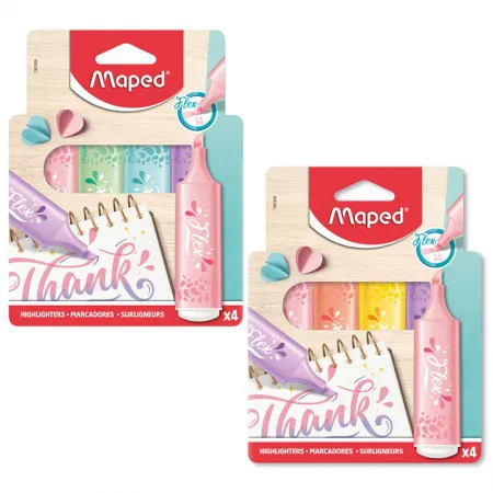 Pincel marca texto Flex Pastel estojo 4 cores 740308 - Maped