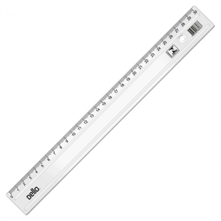Régua Plástica 30cm cristal 3104.H - Dello