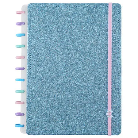 Caderno inteligente grande Lets Glitter Ocean Blue - CIGD4136