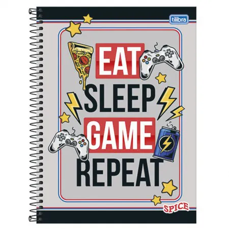 Caderno espiral capa dura universitário 10x1 160 folhas Spice Game - Tilibra