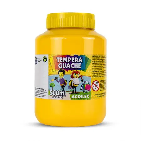 Tinta guache Amarelo Ouro 500ml - 505 - Acrilex