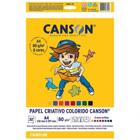 Bloco Criativo A4 80g 8 cores 32fls Canson