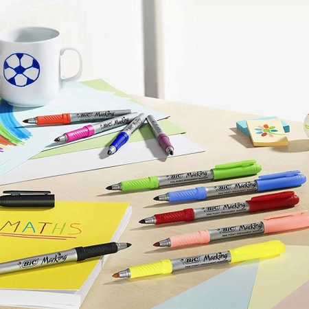 Kit marcadores Intensity com 12 unidades + copo personalizável - Bic