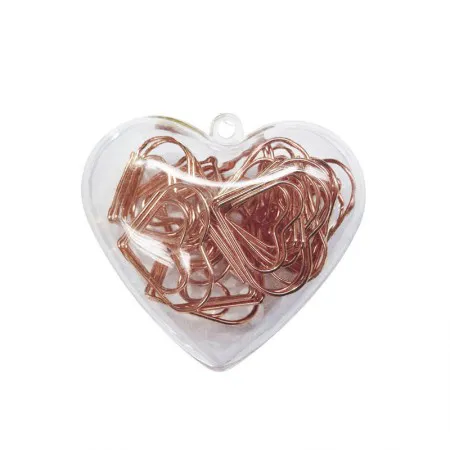 Clips Ouro Rose coração 28mm - com 20 unidades - 276596 - Tilibra