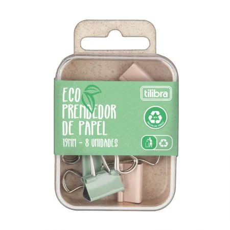 Prendedor de papel 19mm Eco com 8 unidades 346594 - Tilibra
