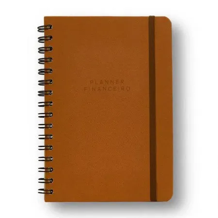 Planner espiral permanente A5 financeiro Clássica Caramelo 2026 - Cicero