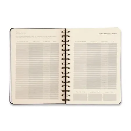 Planner espiral permanente A5 financeiro Clássica Caramelo 2026 - Cicero