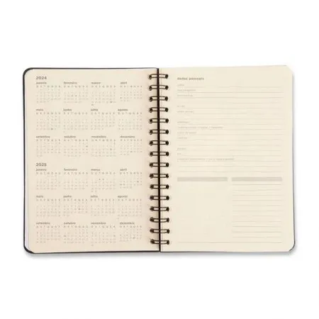 Planner espiral permanente A5 financeiro Clássica Preto 2026 - Cicero