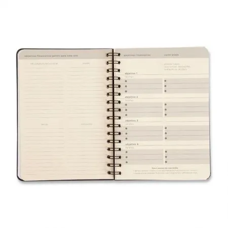 Planner espiral permanente A5 financeiro Clássica Preto 2026 - Cicero