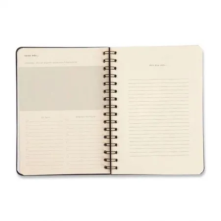 Planner espiral permanente A5 financeiro Clássica Preto 2026 - Cicero