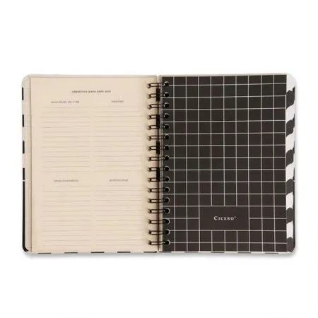 Planner espiral permanente A5 semanal Clássica Preto 2026 - Cicero