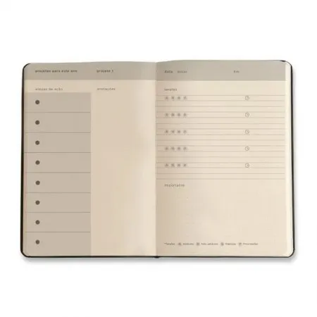 Planner caderneta permanente 14x21 Clássica Preta 0951 - Cicero