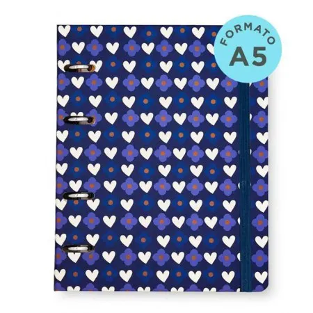 Caderno argolado A5 office duo 80 folhas Ladrilhos Amor Florido - Cicero