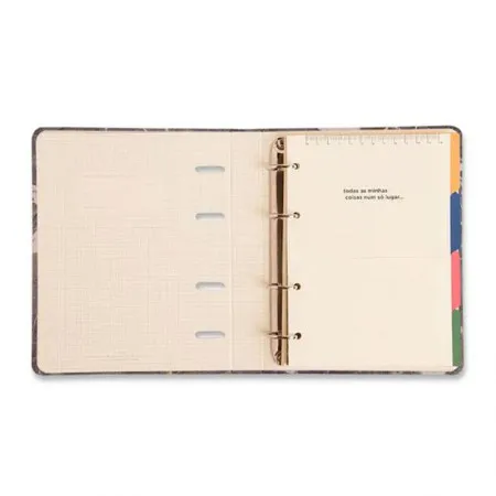 Caderno argolado A5 office duo 80 folhas Ladrilhos Amor Florido - Cicero