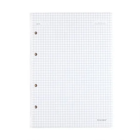 Bloco refil médio criativo argolado Offset quadriculado 40 folhas - Cicero