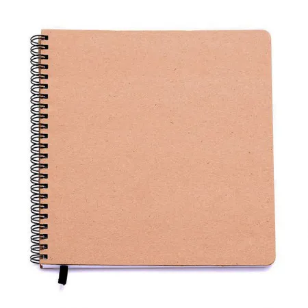 Caderno espiral capa dura sem pauta Médio 96 folhas wire-o Kraft - Cicero