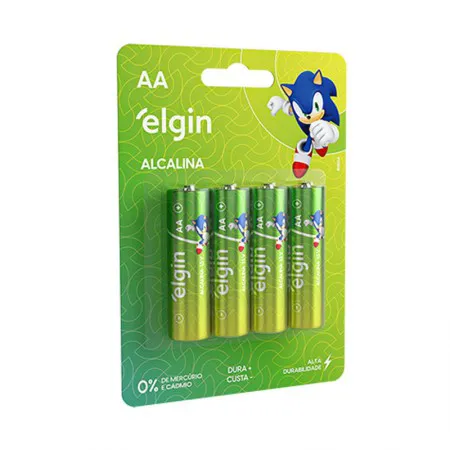Pilha alcalina pequena AA com 4 unidades - Elgin