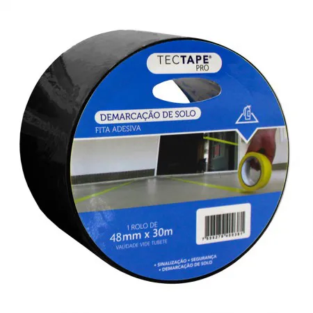 Fita para demarcação de solo 48x30 - preta - TecTape