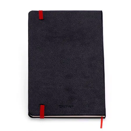 Caderneta capa dura 1/8 Fitto Clássica Preto e Vermelho sem pauta 160 folhas - Cicero