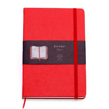 Caderneta capa dura 1/8 Fitto Clássica Vermelho pautado 160 folhas - Cicero