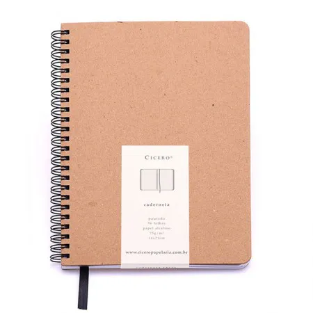 Caderneta capa dura 1/8 Fitto Kraft pautado 96 folhas - Cicero