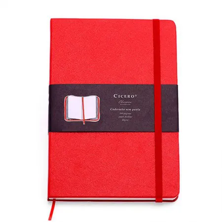 Caderneta capa dura 1/4 Fitto Clássica Vermelho sem pauta 160 folhas - Cicero