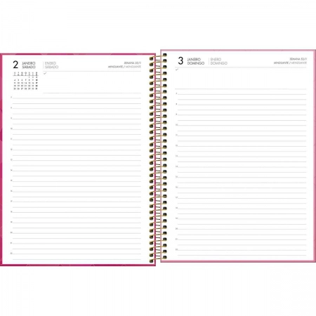 Agenda executiva espiral diária Spot Feminina 275x200mm 2027 - Tilibra