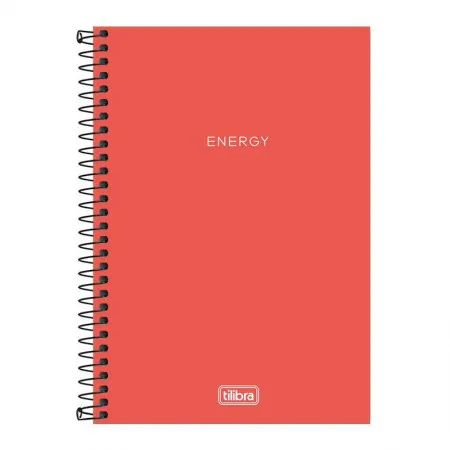 Caderno espiral capa plástica sem pauta 1/4 80 folhas Neon Laranja - Tilibra