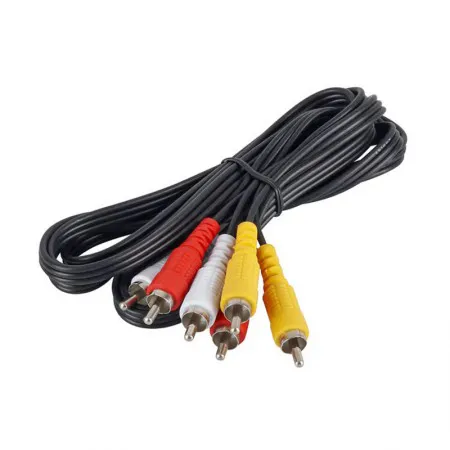 Cabo 3 RCA fio Coaxial áudio e vídeo 2m - TBlack