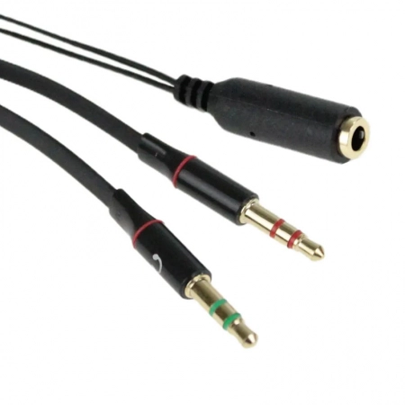 Cabo adaptador J2 estéreo 4C para P2 estéreo fone e microfone - TBlackrox