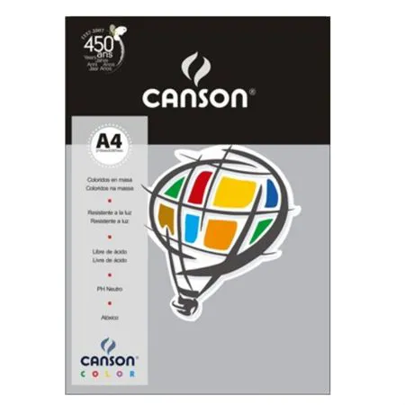 Papel Color Vivaldi A4 120g cinza escuro - com 15 folhas - Canson