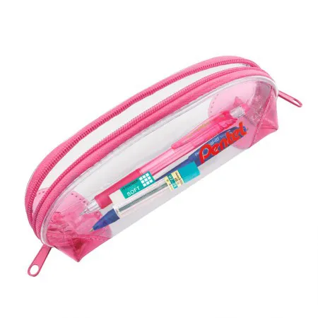 Kit escolar Pencase Rosa com 5 itens PN1 - Pentel