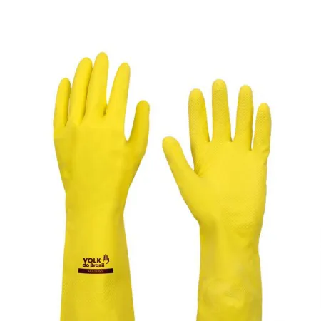 Luva de Latex Multiuso G Amarelo - Volk