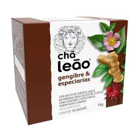 Chá de Gengibre e especiarias com 10 unidades - Leão Fuze