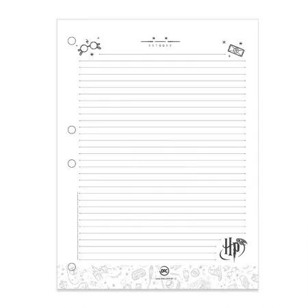 Bloco refil caderno argolado colegial 96 folhas pautado Harry Potter - Dac